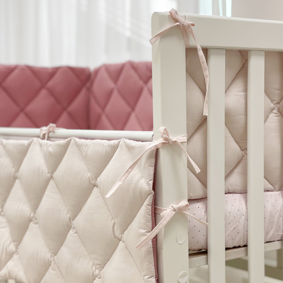 Tour de lit bébé Grès rose/Rose poudré