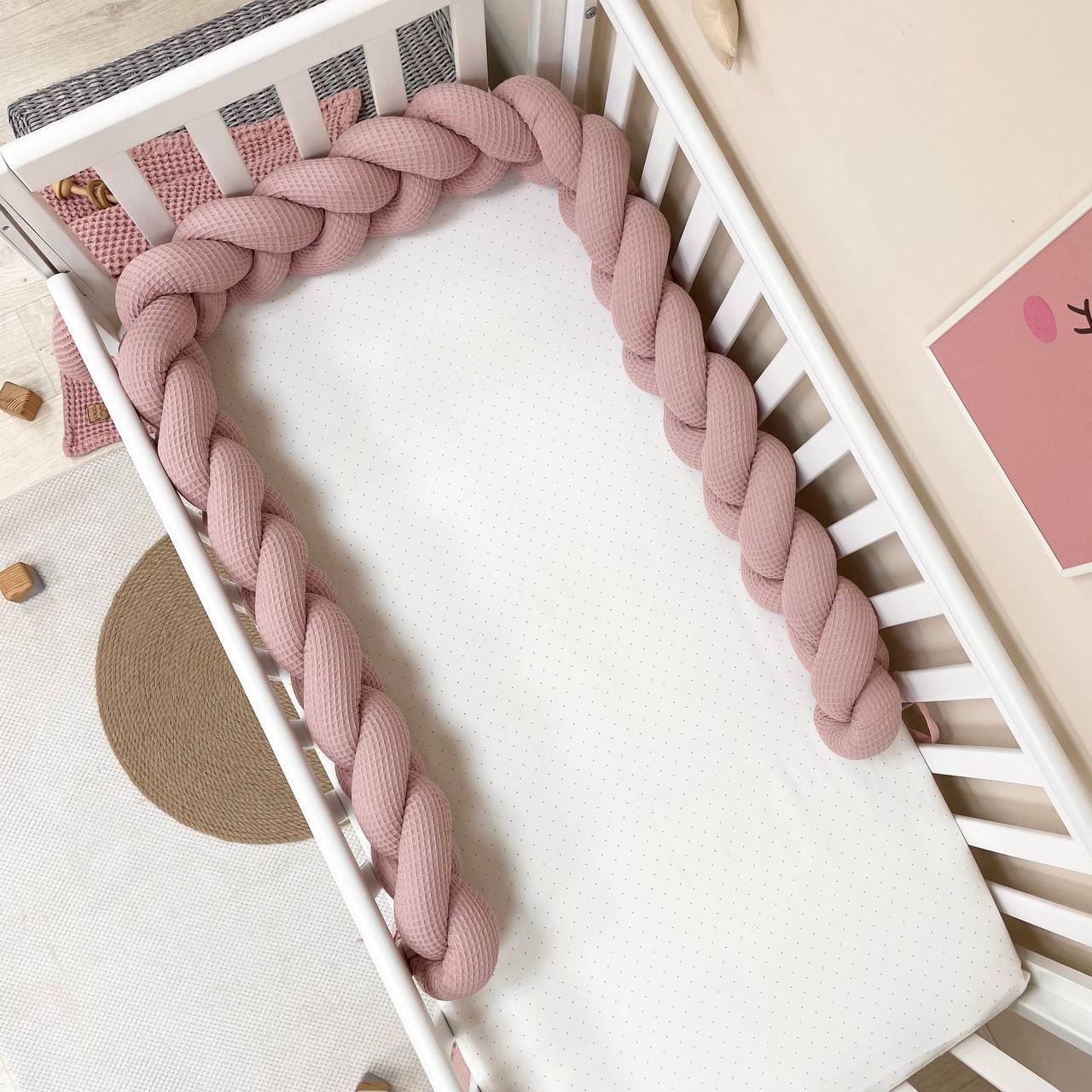 Tresse de lit en tissu gaufré 1,2m