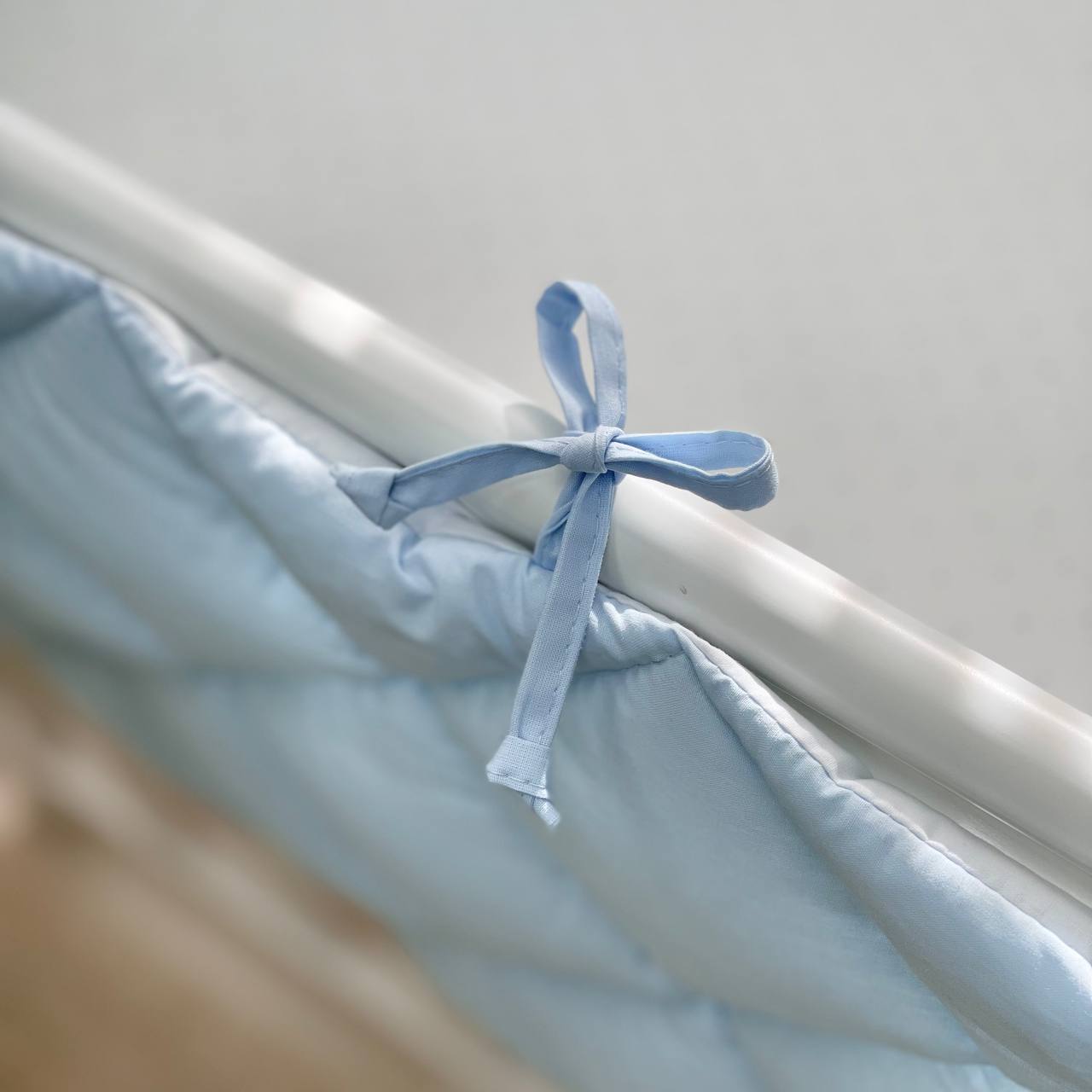 Tour de lit bébé Bleu/Blanc