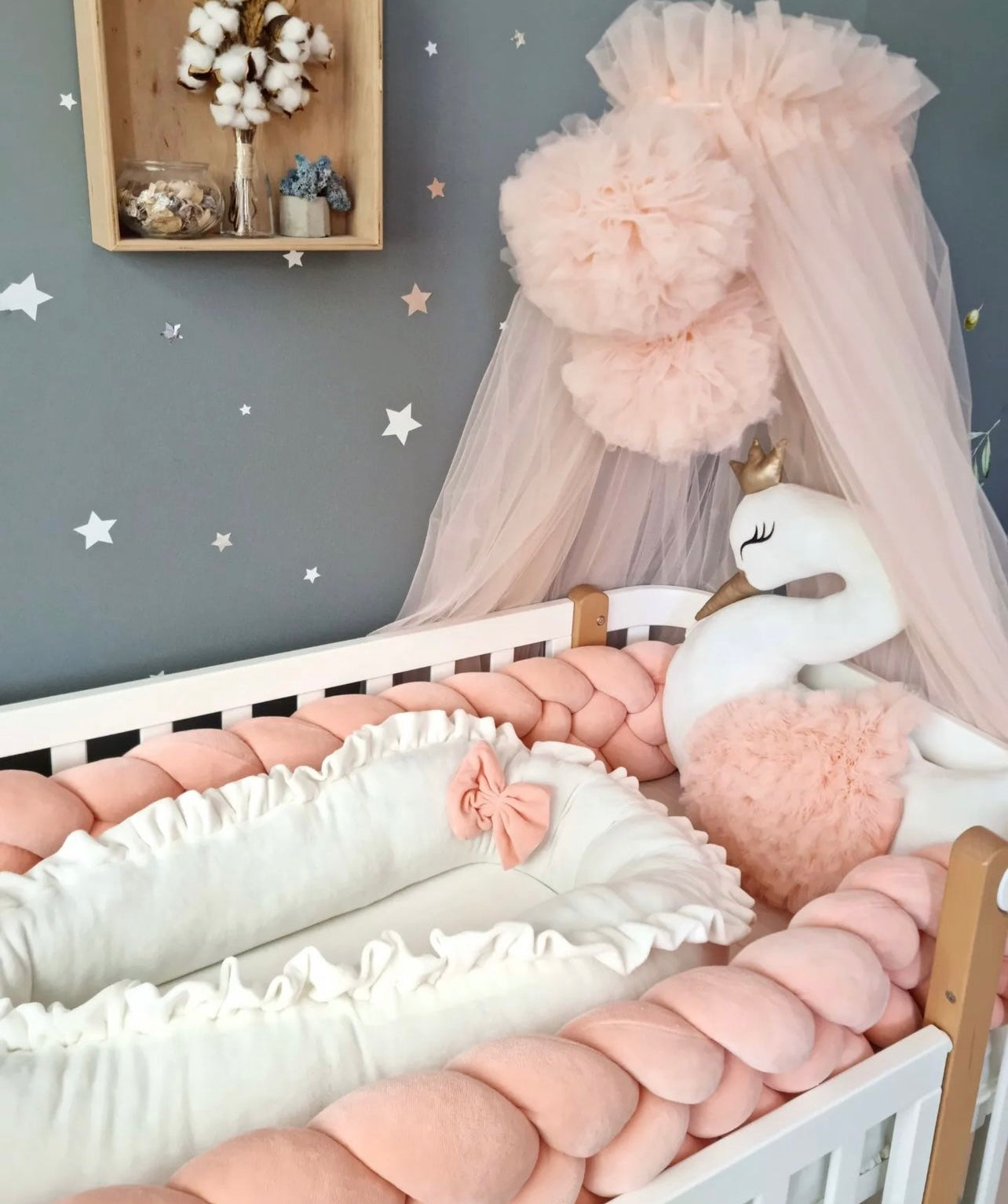 KIT COMPLET pour lit bébé couleur Pêche