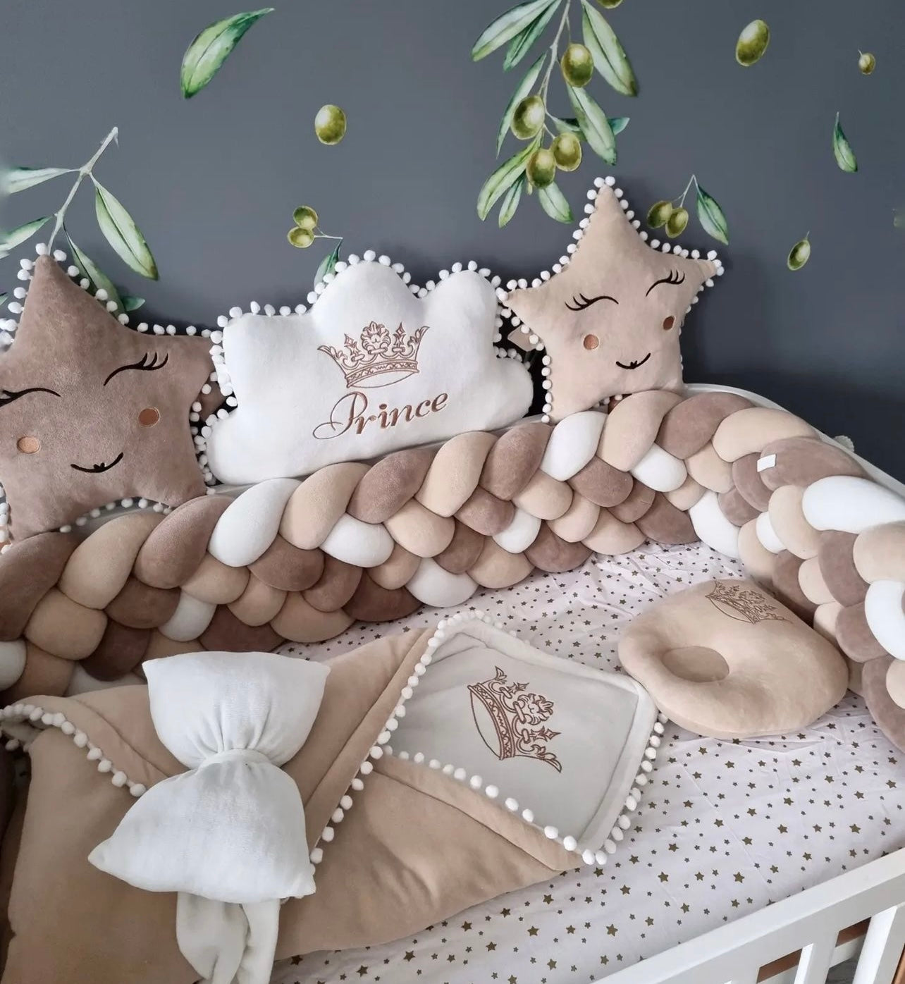 KIT COMPLET pour lit bébé Cacao/Beige