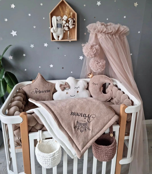 KIT COMPLET pour lit bébé Cacao/ Blanc lait