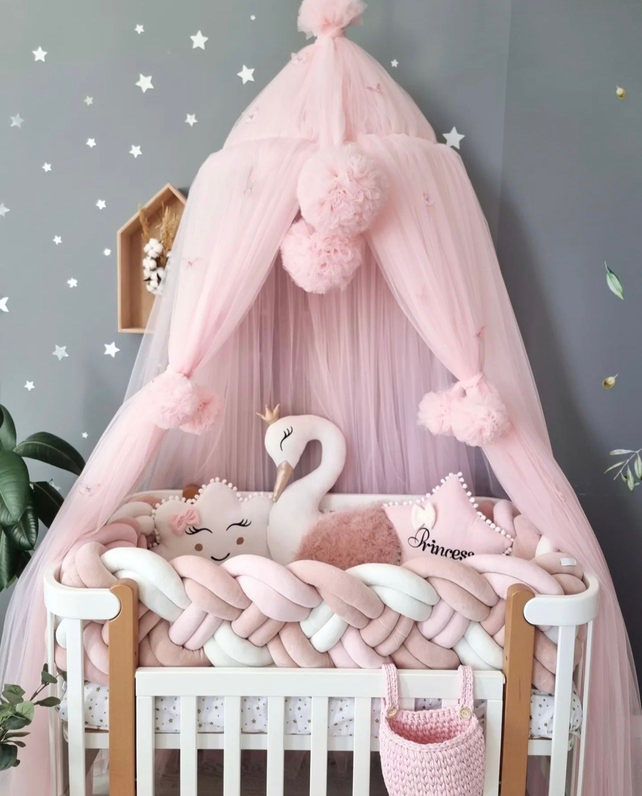 KIT COMPLET pour lit bébé Vieux rose/ Rose et Blanc