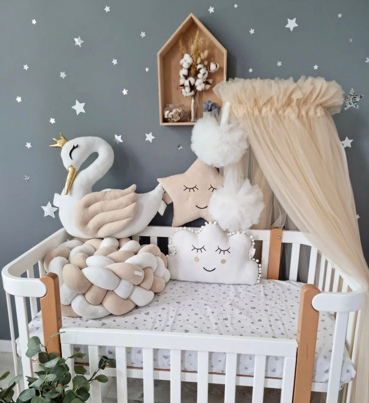 KIT COMPLET pour lit bébé Beige et Blanc